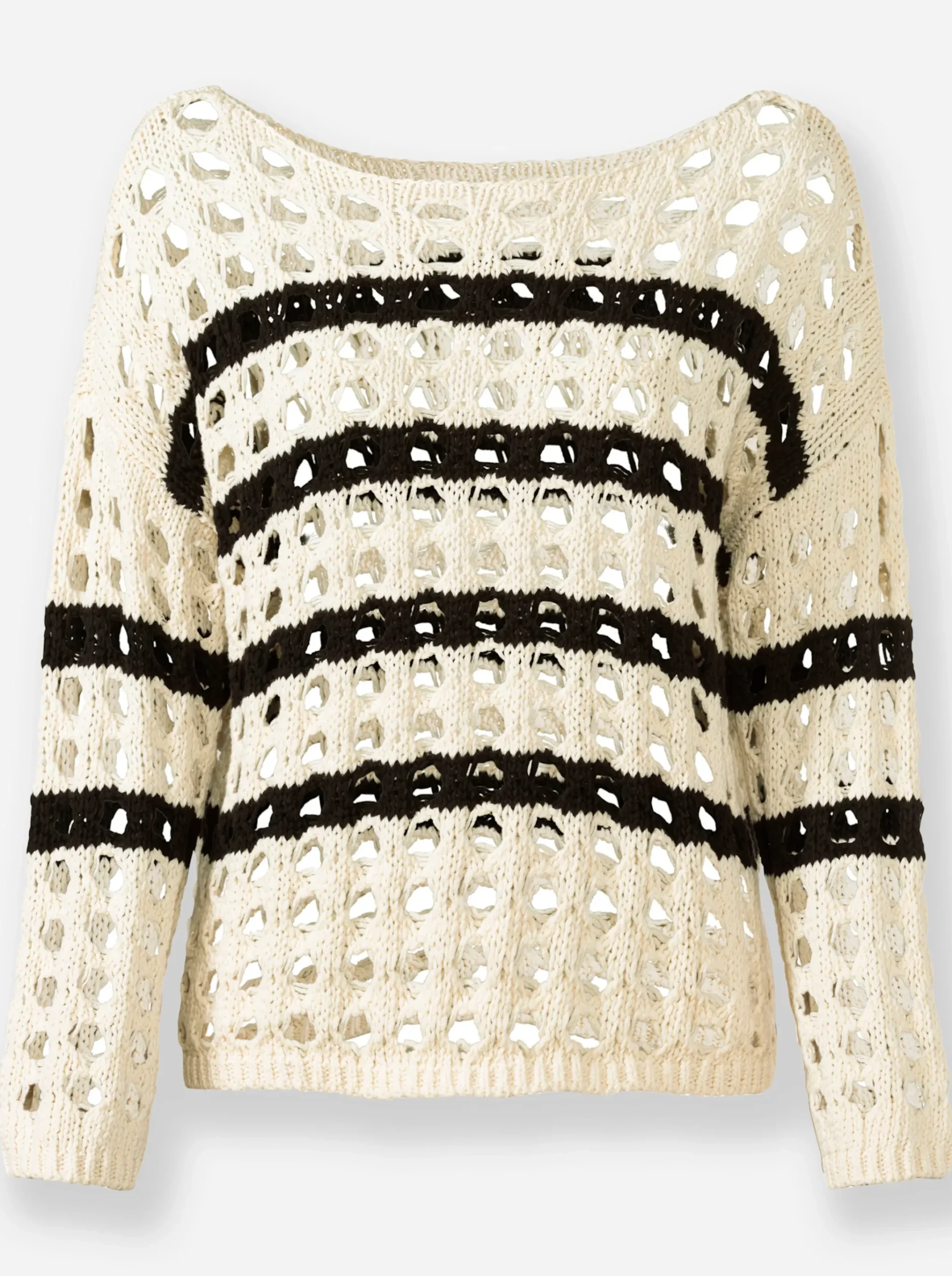 Ajourpullover mit überschnittener Schulter