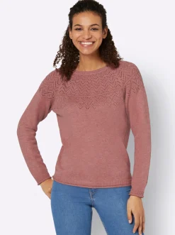 Ajourpullover mit Raglan-Ärmeln