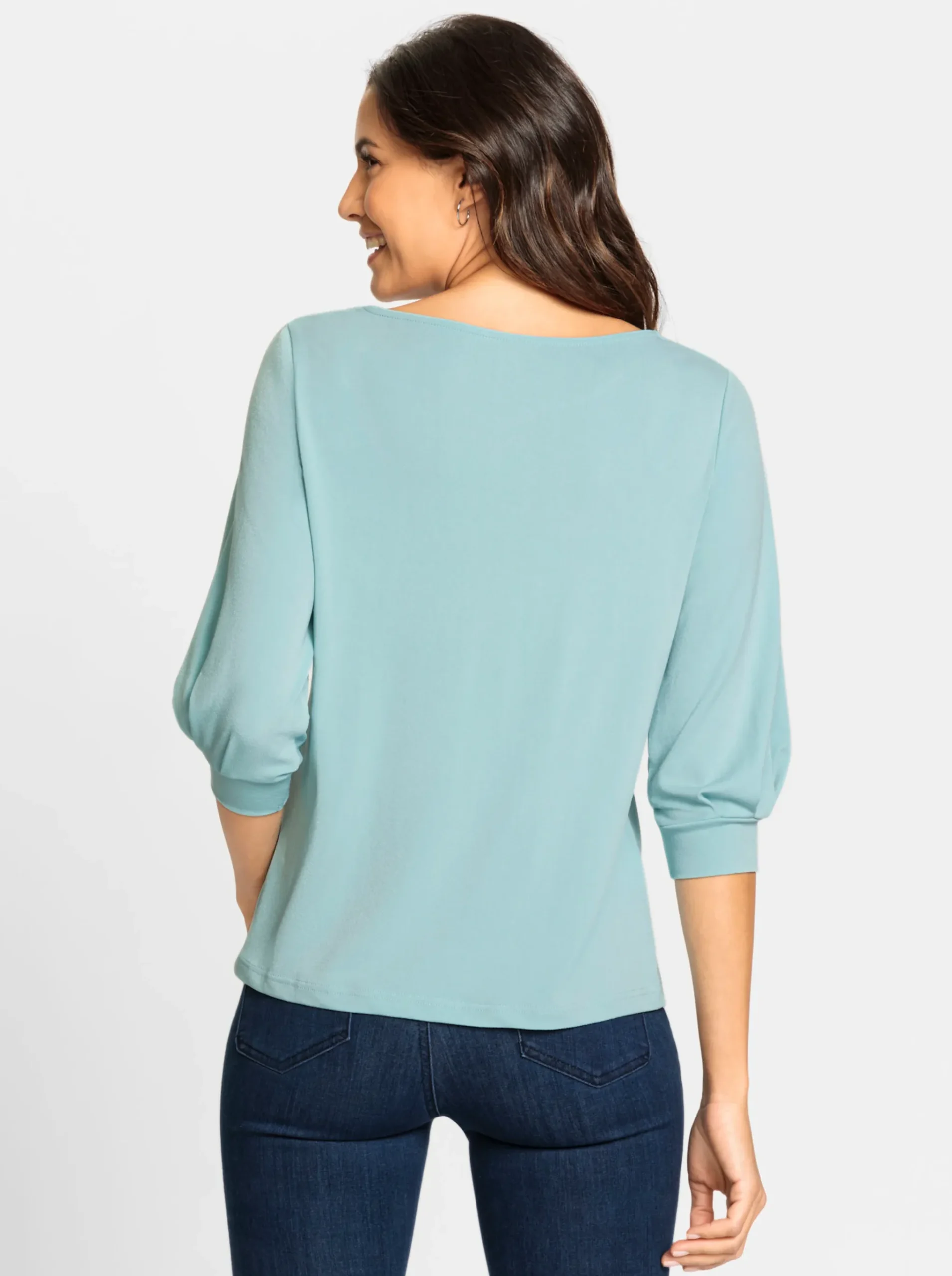3/4-Arm-Shirt mit Ballon-Ärmeln