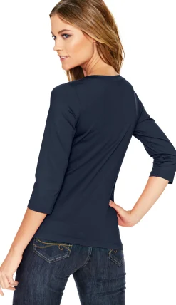 3/4-Arm-Shirt mit Herz-Ausschnitt