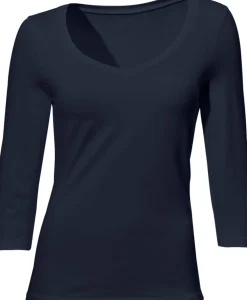 3/4-Arm-Shirt mit Herz-Ausschnitt