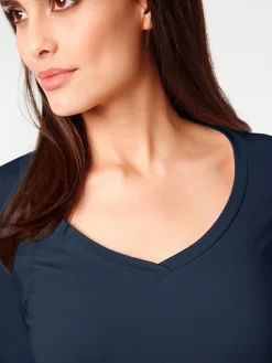 3/4-Arm-Shirt mit Herz-Ausschnitt