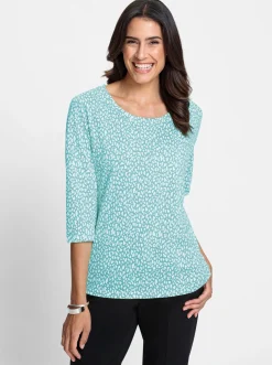 3/4-Arm-Shirt mit Minimal-Druck