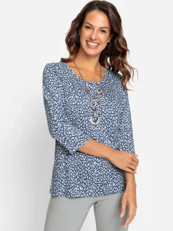 3/4-Arm-Shirt mit Minimal-Druck