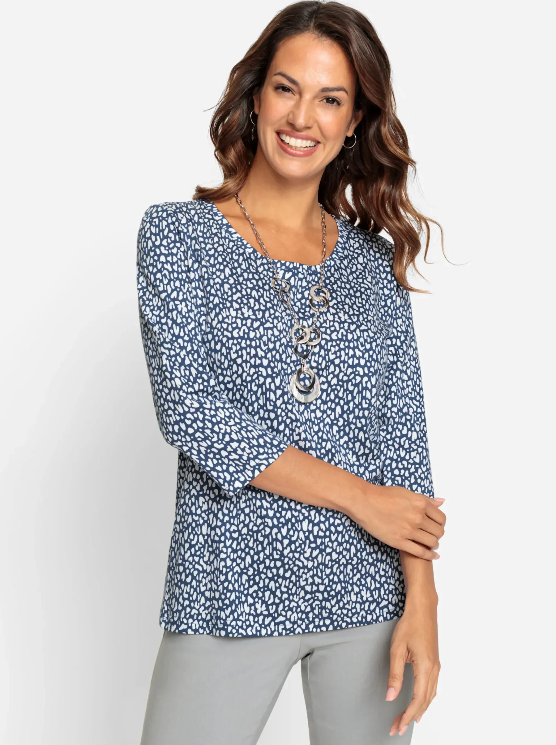 3/4-Arm-Shirt mit Minimal-Druck