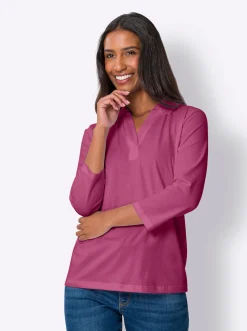 3/4-Arm-Shirt mit Polokragen