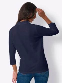 3/4-Arm-Shirt mit Polokragen