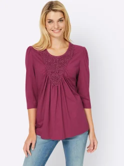 3/4-Arm-Shirt mit Raffungen