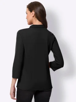 3/4-Arm-Shirt mit Reißverschluss