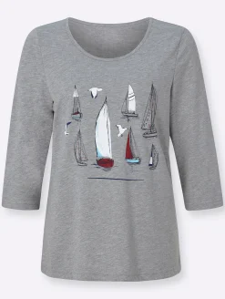 3/4-Arm-Shirt mit Segelboot-Motiv