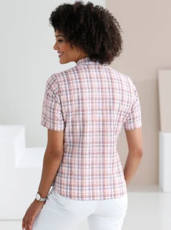 Baumwollbluse aus Seersucker