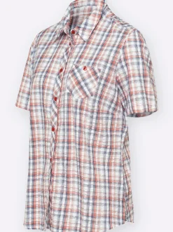 Baumwollbluse aus Seersucker