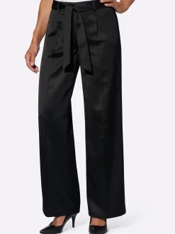 Bügelfaltenhose in Matt-Satin-Qualität
