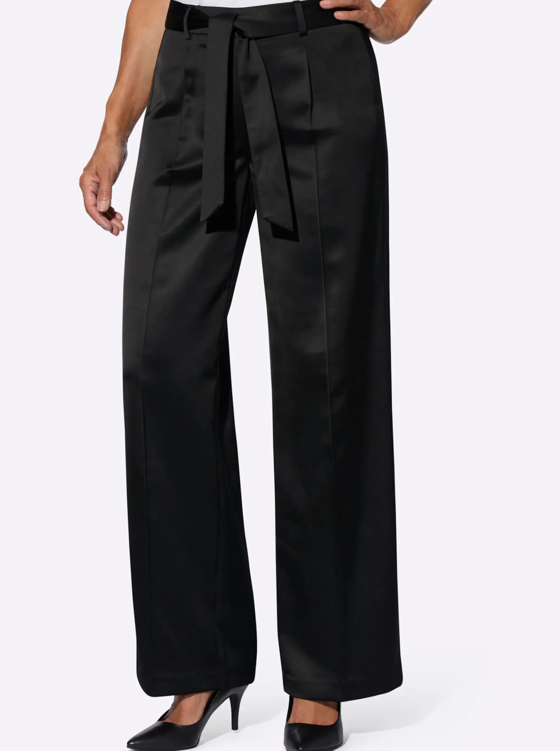 Bügelfaltenhose in Matt-Satin-Qualität