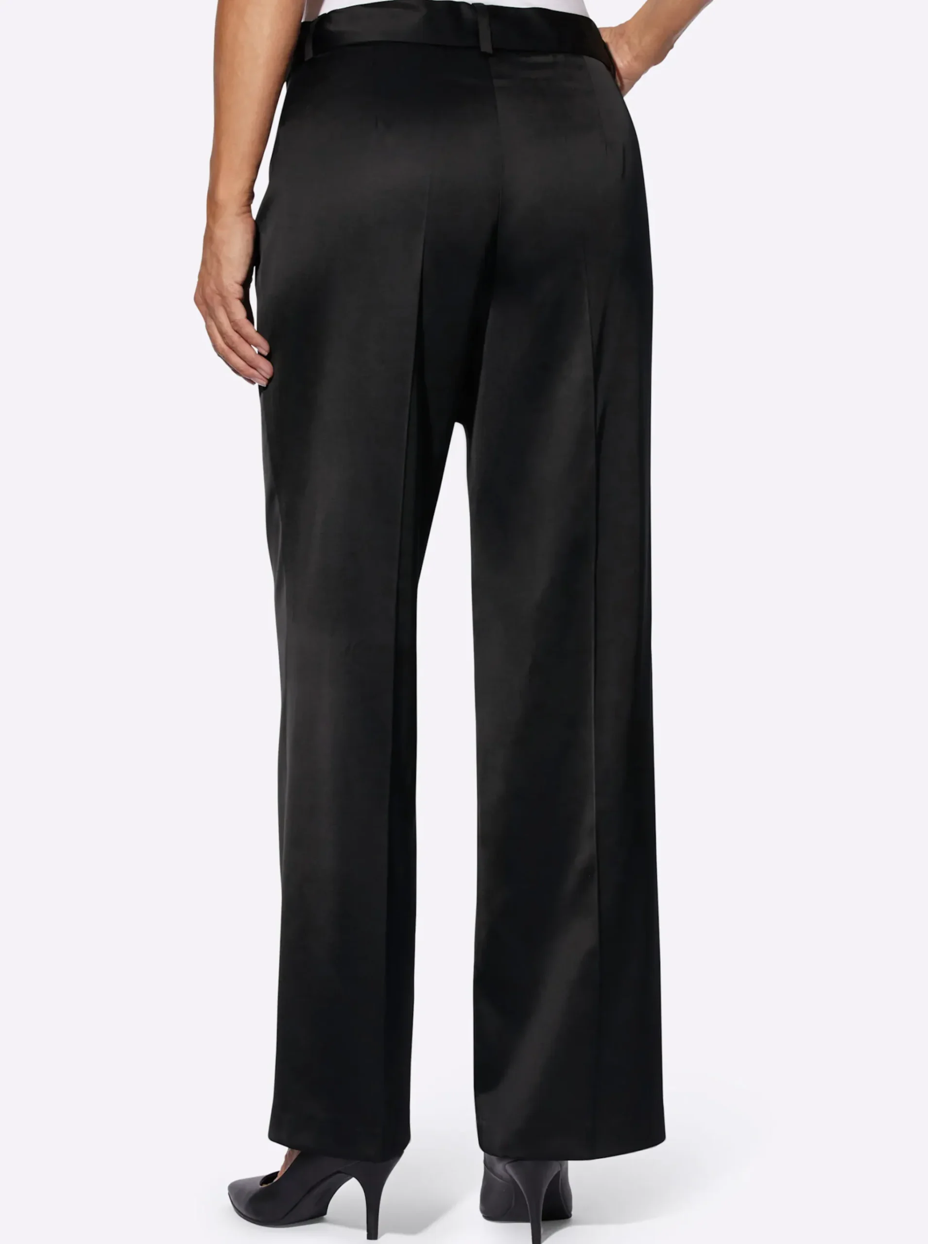 Bügelfaltenhose in Matt-Satin-Qualität