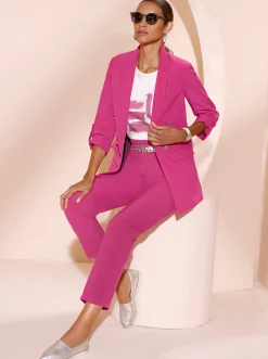 Blazer mit gestreiftem Futter