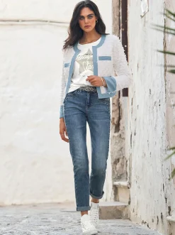Blazer mit Jeans-Akzenten
