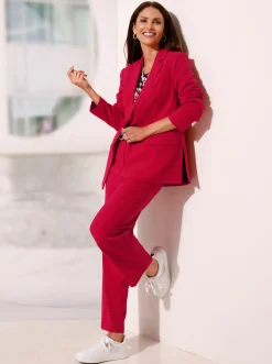 Blazer mit kontrastfarbigem Futter