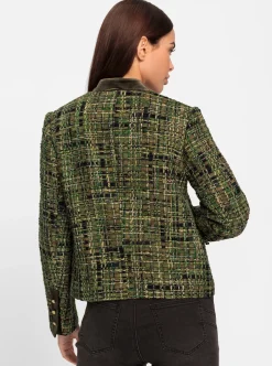 Blazer mit Samt-Details