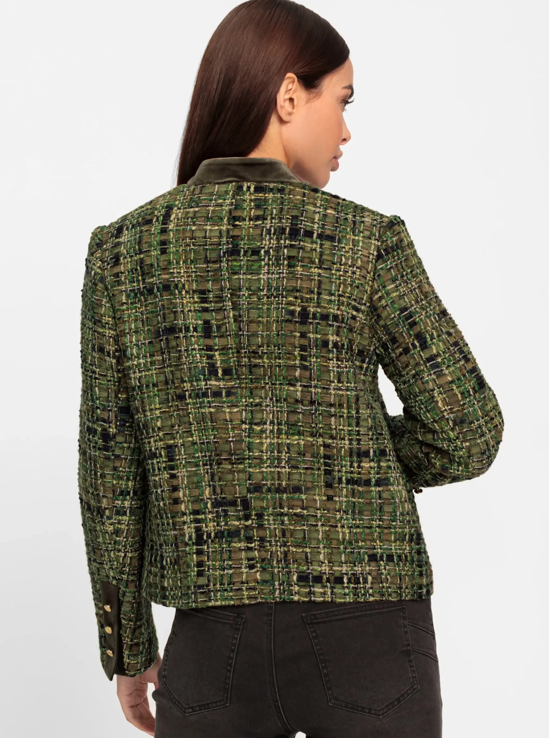 Blazer mit Samt-Details