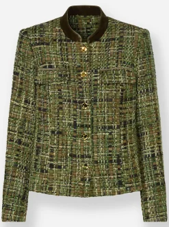 Blazer mit Samt-Details
