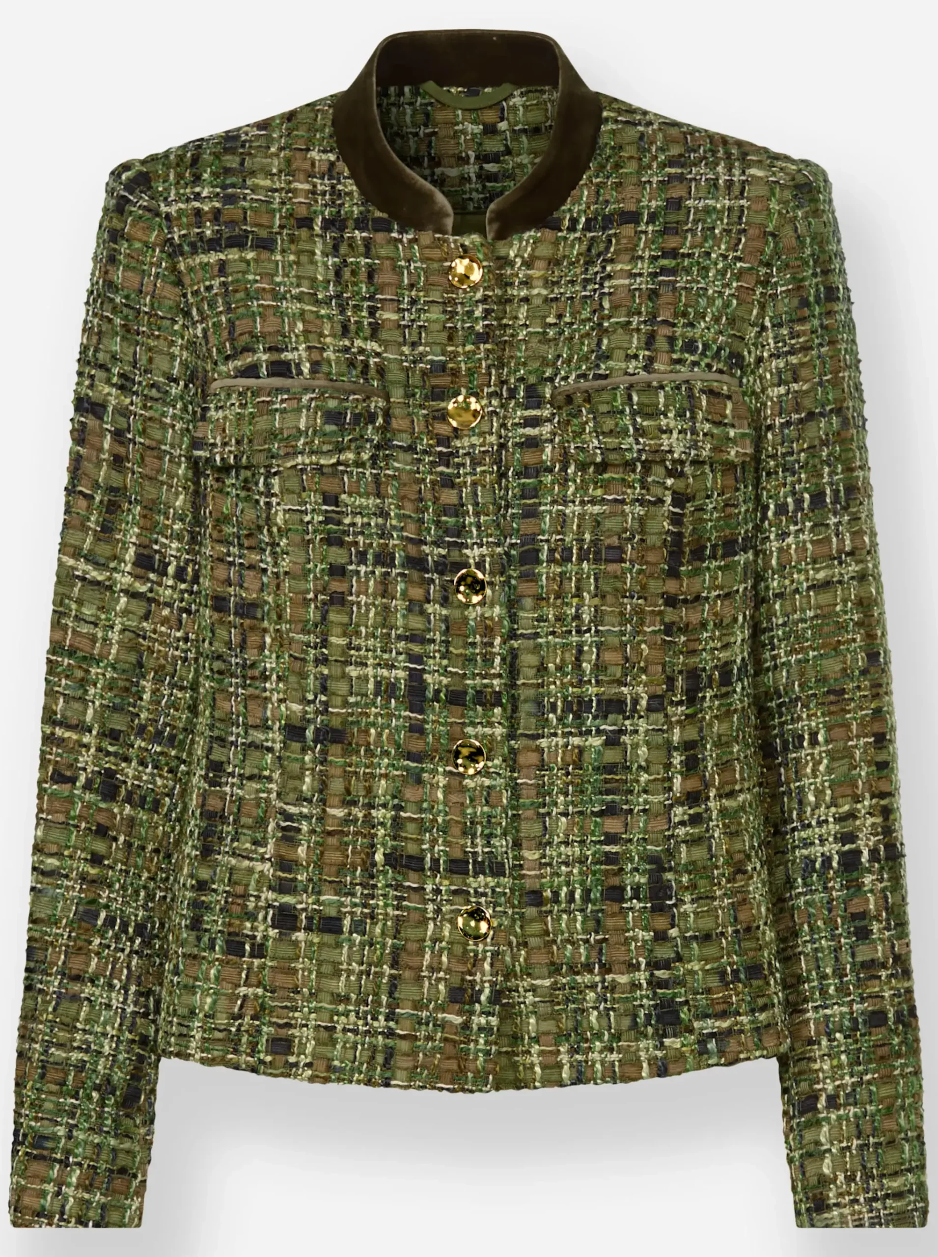 Blazer mit Samt-Details