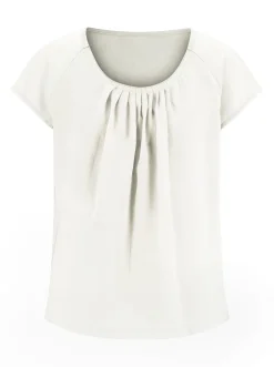 Blusenshirt im Material-Mix