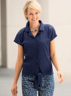 Blusenshirt mit Crêpe-Struktur