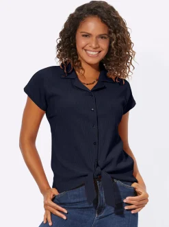 Blusenshirt mit Crêpe-Struktur