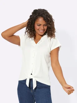 Blusenshirt mit Crêpe-Struktur