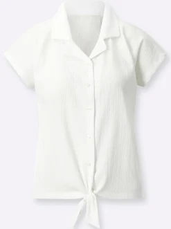 Blusenshirt mit Crêpe-Struktur