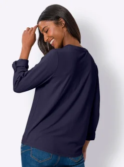 Blusenshirt mit kurzer Knopfleiste