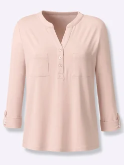 Blusenshirt mit kurzer Knopfleiste