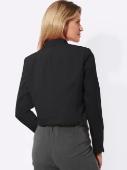 Bolerojacke mit Wellenabschluss, Stehkragen