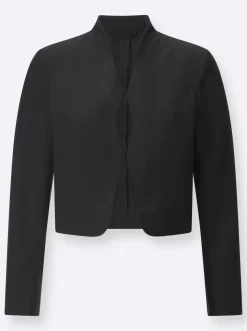 Bolerojacke mit Wellenabschluss, Stehkragen