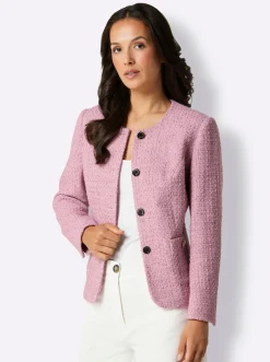 Bouclé-Blazer mit 30% Wolle