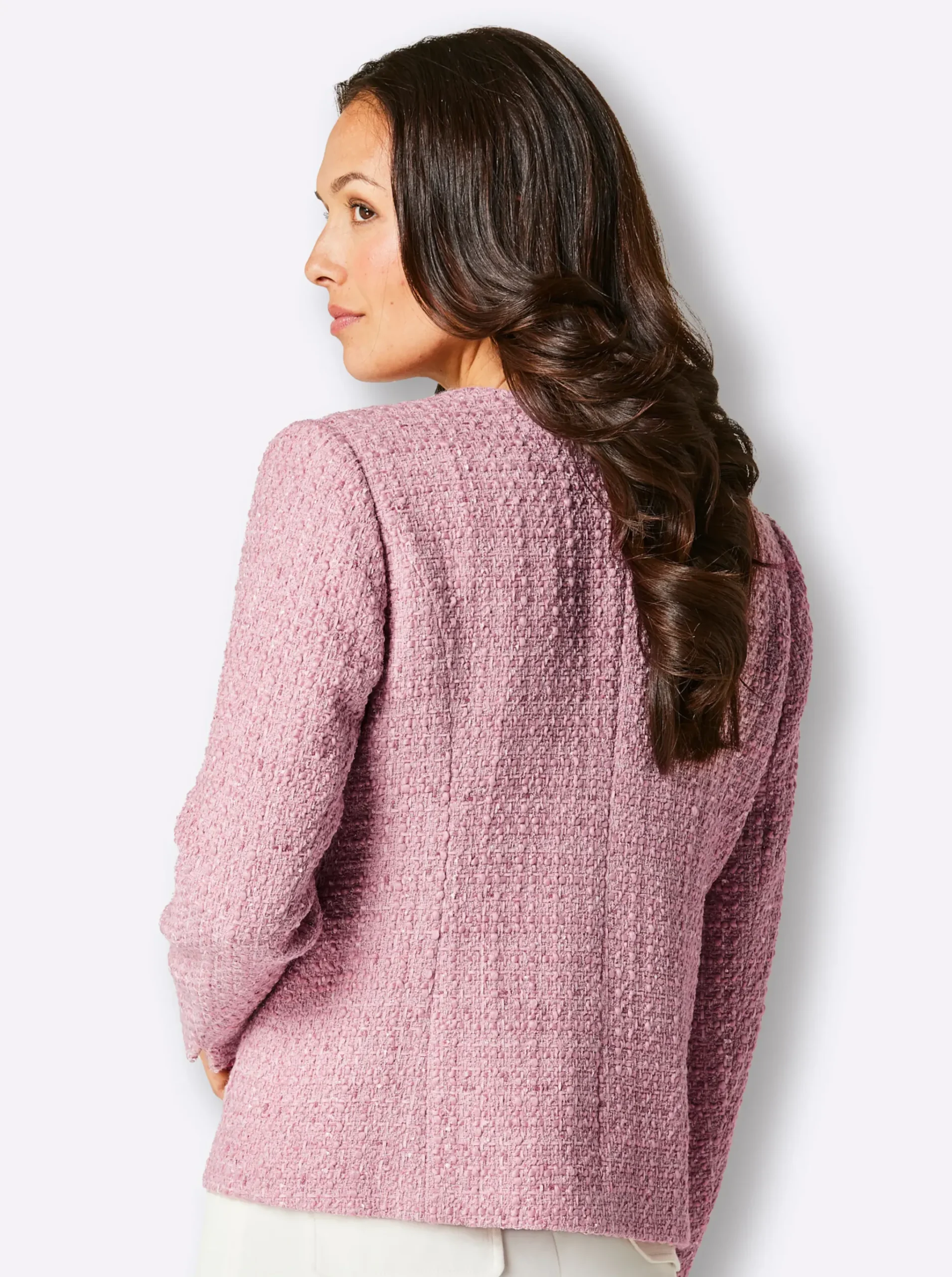 Bouclé-Blazer mit 30% Wolle