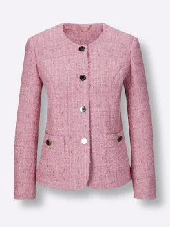 Bouclé-Blazer mit 30% Wolle