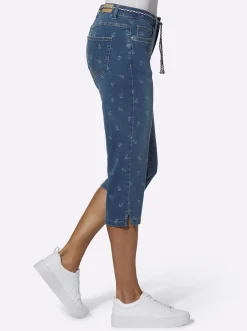 Caprijeans mit rückwärtigem Sattel