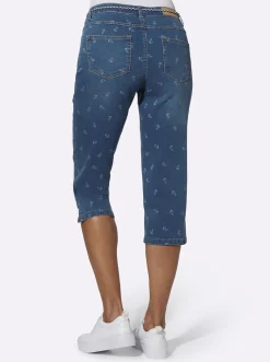 Caprijeans mit rückwärtigem Sattel