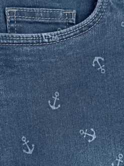 Caprijeans mit rückwärtigem Sattel