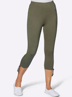 Caprileggings mit Raffung am Bein