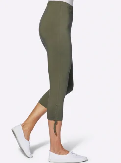 Caprileggings mit Raffung am Bein