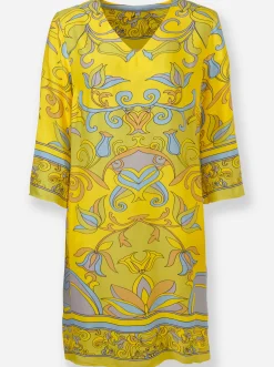 Druckkleid aus Viskose-Satin