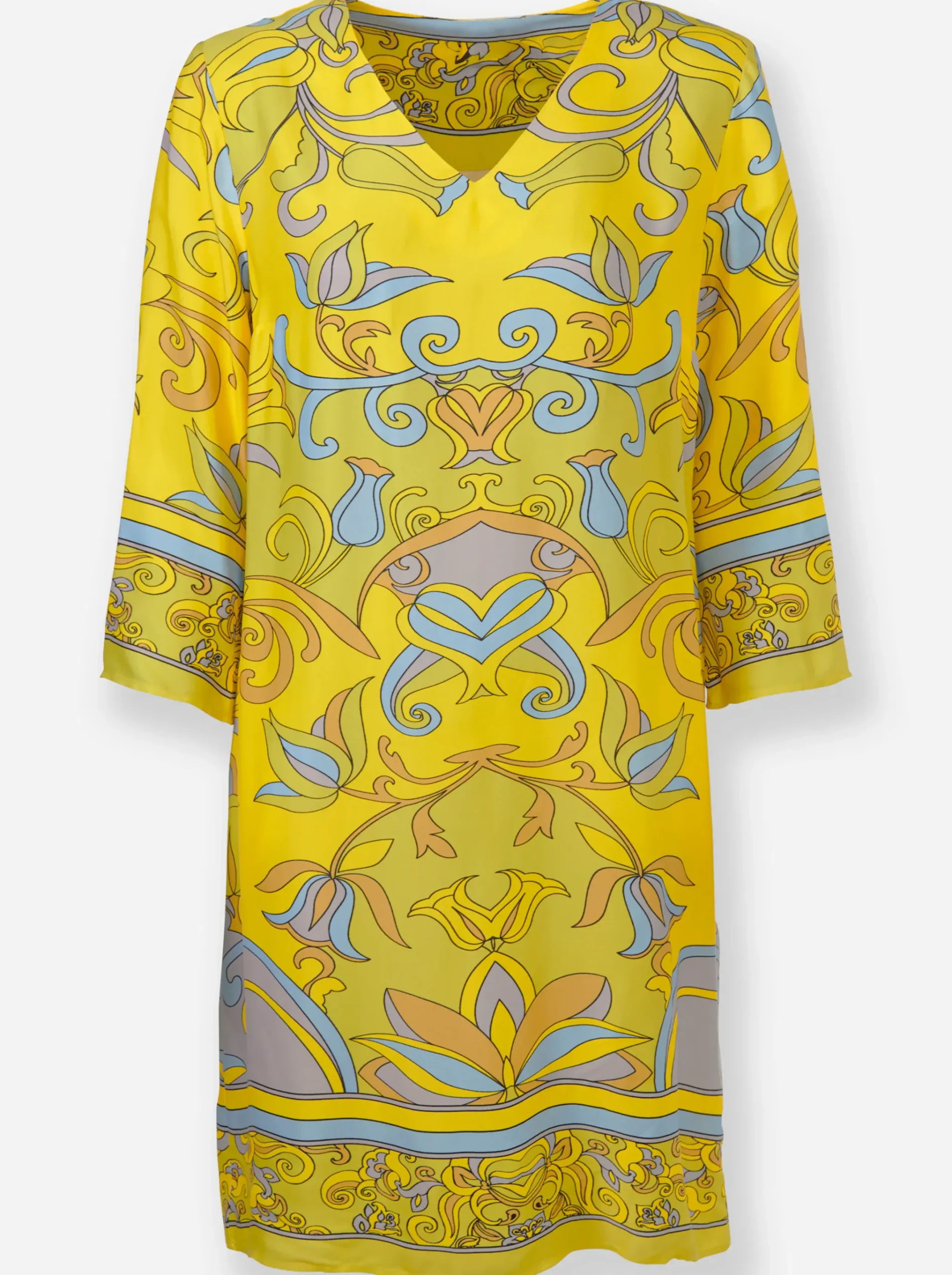 Druckkleid aus Viskose-Satin