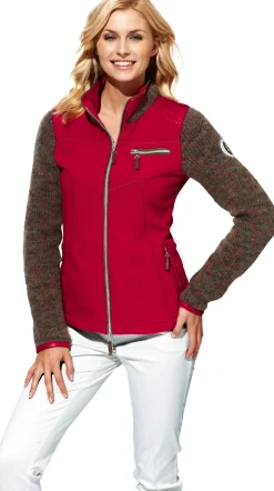 Fleecejacke mit gestrickten Ärmeln