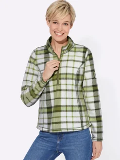 Fleeceshirt mit elastischer Paspelierung