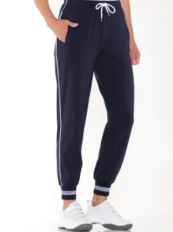 Freizeithose mit Ripp-Abschlüssen