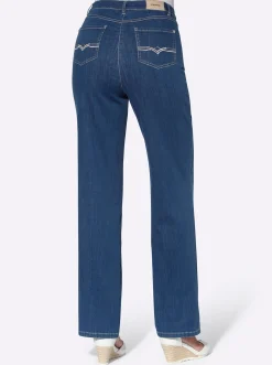 Gerade Jeans mit Stickerei