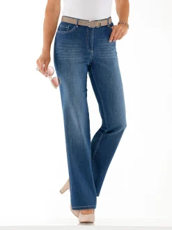Gerade Jeans mit Stickerei
